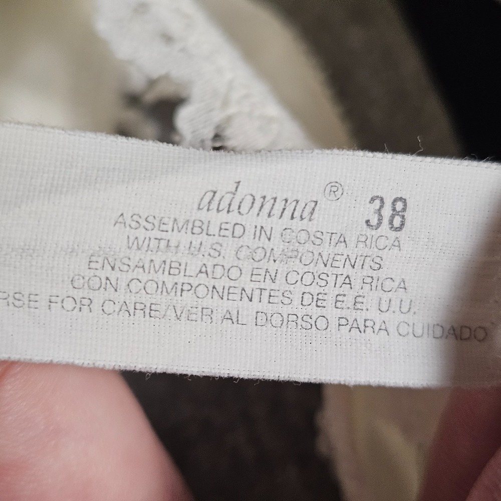 Adonna Satin Lace Trim Cami Top 38 Antron III‎ Nylon Lingerie Slip Coquette VTG - Picture 3 of 8